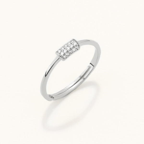 Ayarlanabilir Geometrik Şekilli Yüzük Zirkon Taşlı